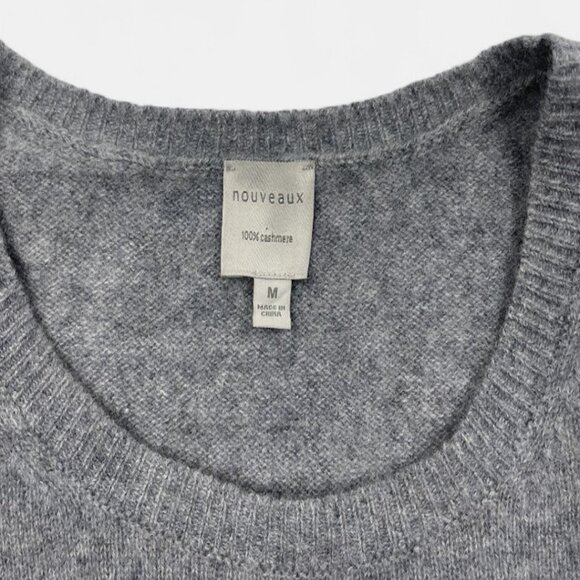 Nouveaux Women's Grey Cashmere Sweater Jumper Long Sleeve Crew Neck Size Medium - Picture 3 of 7